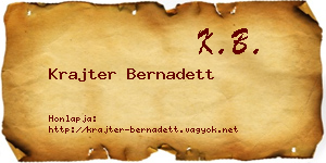 Krajter Bernadett névjegykártya